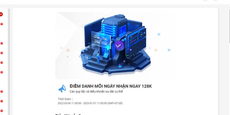 Nhận ngay 128k khi điểm danh tại hệ thống mỗi ngày cùng khuyến mãi 8XBET