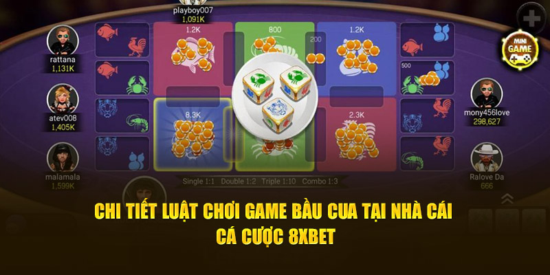 Chi tiết luật chơi game bầu cua tại nhà cái cá cược 8xbet